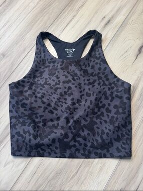 Girls Black cheetah print sports bra